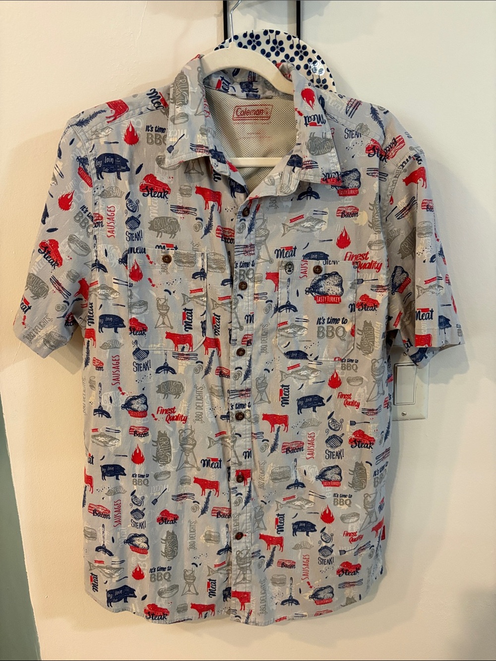MENS COLEMAN BARBECUE CASUAL BUTTON UP SHIRT